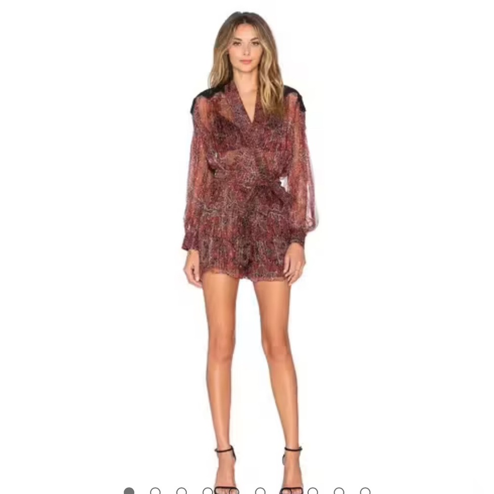 ZIMMERMANN EMPIRE FILIGREE PLAYSUIT ROUGE KONYA